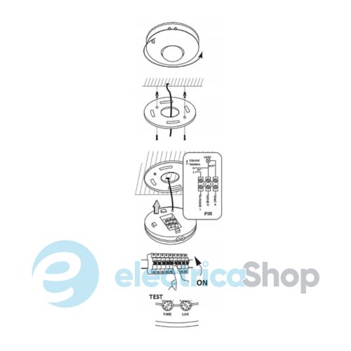 Датчик движения ES-P19A Goldlux 318787 PIR Led IP20 Wh