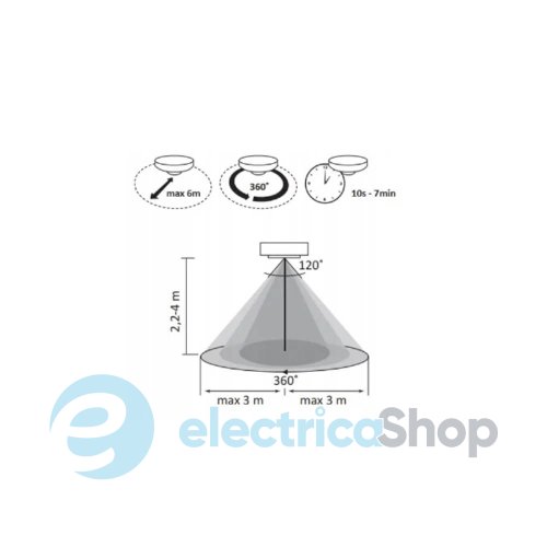 Датчик движения ES-P12D Goldlux 318800 PIR Led IP20 Wh