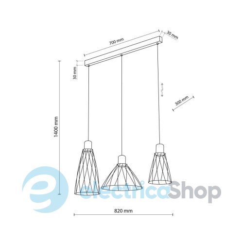 Підвісний світильник TK-Lighting MODESTO WOOD 3 10158