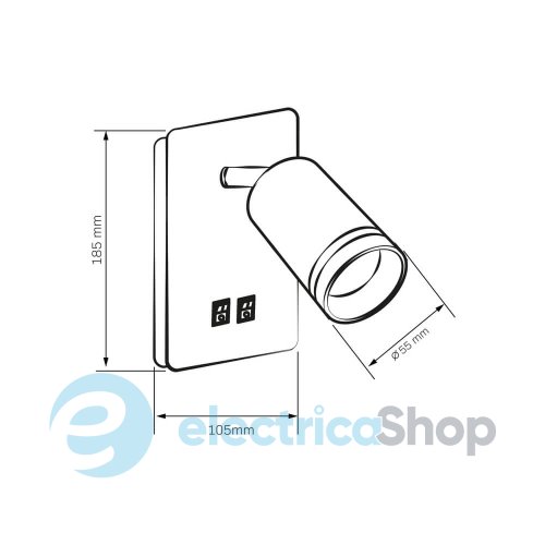 Настенный светильник Paris GU10+Led 2x10+6W 324368 Goldlux