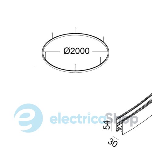 Подвесной радиальный трек LTX IN RING 200 48V черный (09.C200.BK)