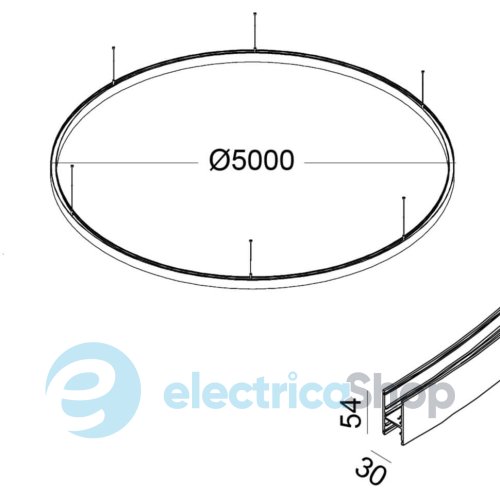 Подвесной радиальный трек LTX IN RING 500 48V черный (09.C500.BK)