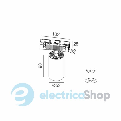 Трековый светильник LTX IN RING TUB M LED 10,8W 4000K (09.0591.13.940.BK)