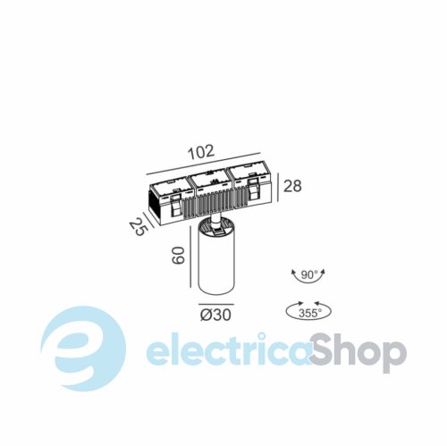 Трековый светильник LTX IN RING TUB S LED 5,4W 3000K (09.0361.7.930.WH)