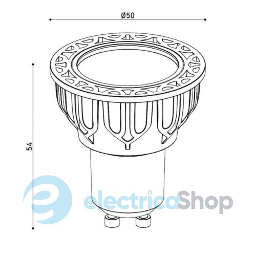 Лампа LED GU10 5WCOB 3000К 450Lm DIM KLOODI KDGU10-QL 5WCOB 3K 10D BK DIM