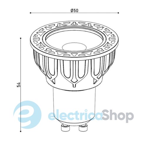 Лампа LED GU10 5WCOB 3000К 450Lm DIM KLOODI KDGU10-QL 5WCOB 3K 60D BK DIM