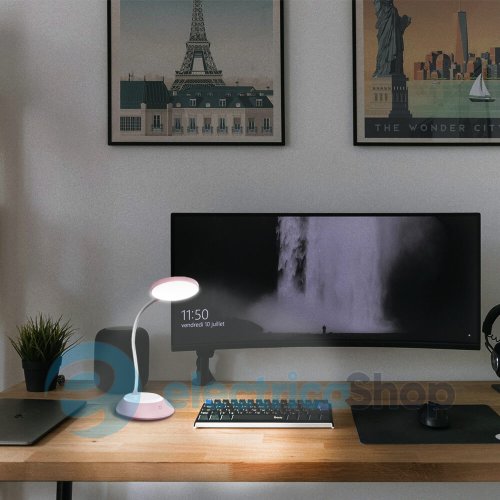 LED лампа настольная с акккумулятором TITANUM TLTF-022P 7W 3000-6500K USB рожева