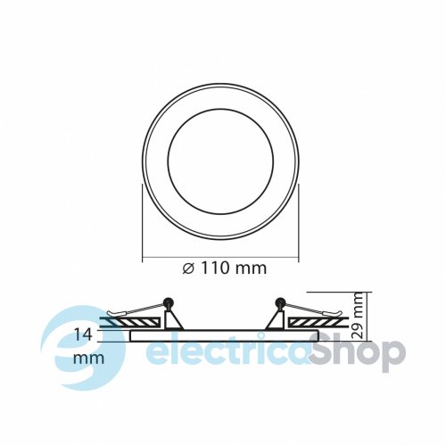 Точковий світильник вбудований VIDEX DL4R LED 6W+3W 5000K+2700K (27946) з декоративним підсвічування
