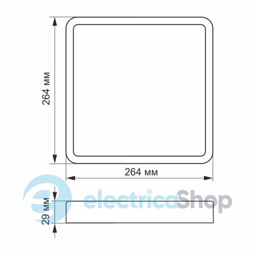 LED Светильник накладной квадрат VIDEX 24W 5000K Black