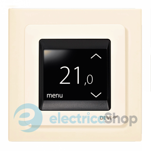 Терморегулятор DEVIreg Touch Ivory 140F1078 сенсорный многофункциональный, цвет слоновая кость
