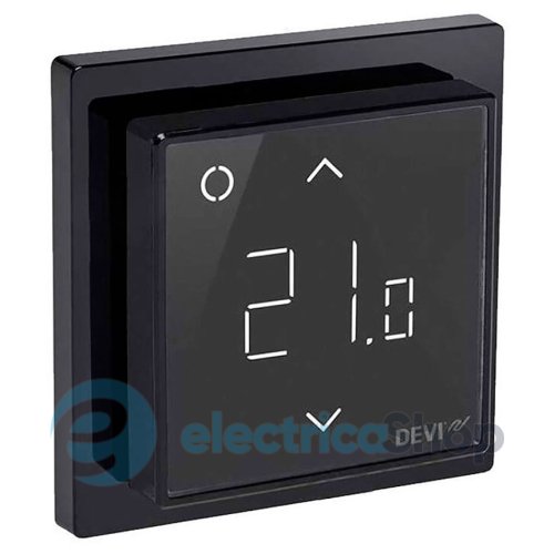 Терморегулятор электронный DEVIreg™ Smart Pure Black Wi-Fi, интеллектуальный таймер, черный