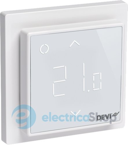 Терморегулятор электронный DEVIreg™ Smart Pure White Wi-Fi, интеллектуальный таймер, белий