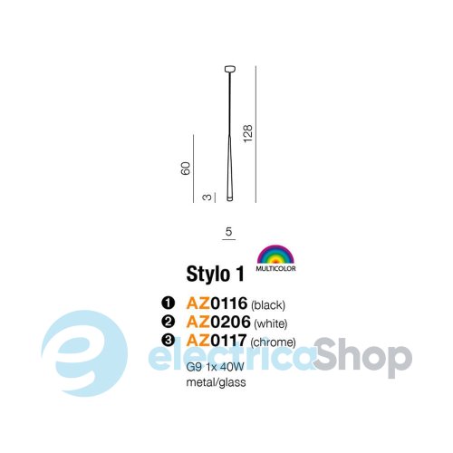 Підвісний світильник Azzardo MD1220-1BK STYLO 1 black (AZ0116)