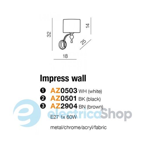 Бра Impress wall black Azzardo (AZ0501)