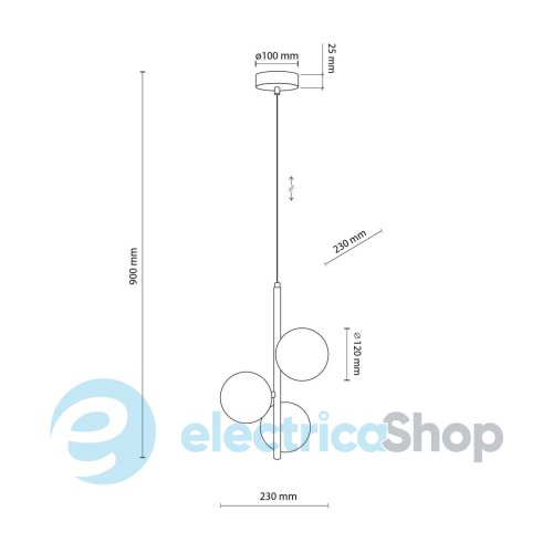 Підвісний світильник TK-Lighting ESTERA BLACK 3 5767