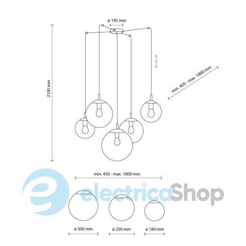 Підвісний світильник TK-Lighting ESME GRAPHITE 5 5382