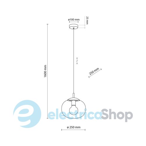 Підвісний світильник TK-Lighting VIBE TRANSPARENT 250 4816