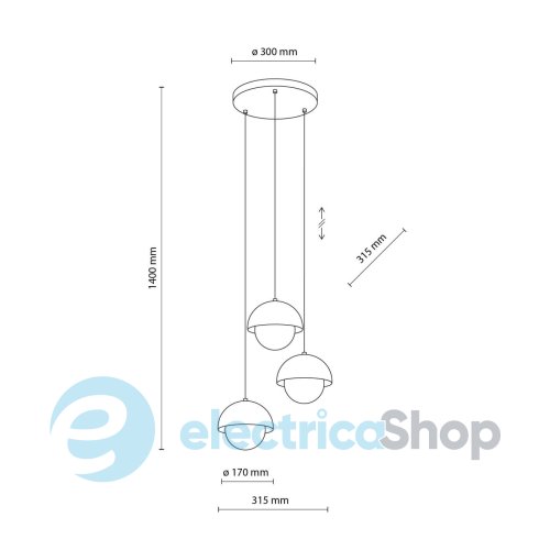 Підвісний світильник TK-Lighting BONO OCHRA 3 10266