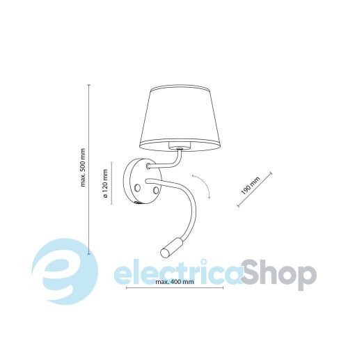 Бра TK-Lighting MAJA BLACK USB 10203