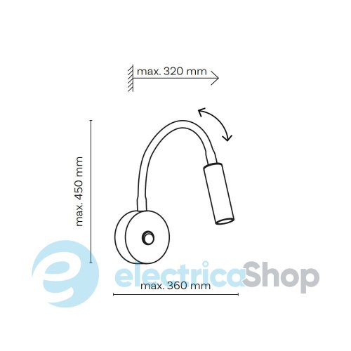 Настінний світильникTK-Lighting LAGOS BLACK USB 10200