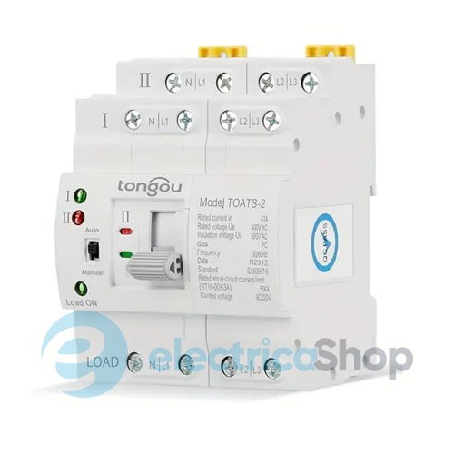 Автоматичне введення резервного живлення 4Р 63A/230V Tongou Electrical