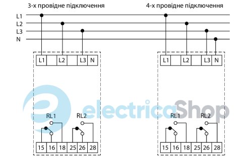 Багатофункціональне реле контролю напруги 2ПК 5А (ULN=3ф~90-288V / ULL=3ф 155-500V) HRN-100 ETI