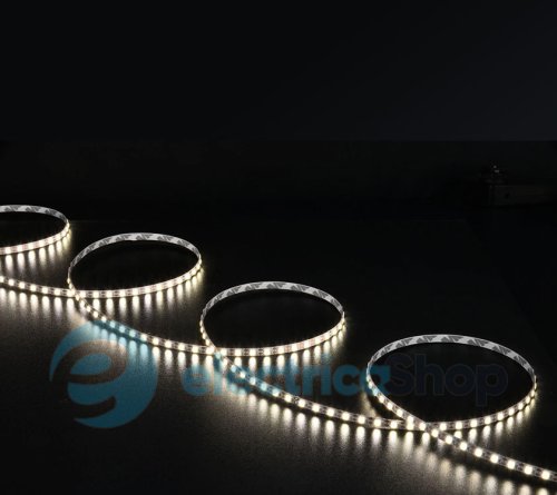 Стрічка світлодіодна 120 Led/m 6500K 12V, 8.6Вт, IP33 CRI80 e-pcb RISHANG 2835-120-IP33-CWd-8-12 RN08C0TA-B (7491) холодне світло
