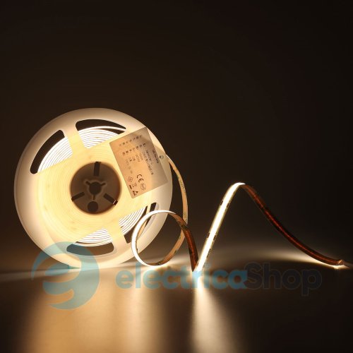 Стрічка світлодіодна 720 Led/m 3000K 24V, 20Вт/м., IP20 CRI90 RISHANG COB-720-IP20-WW-10-24 RM0003EC-A-T (20492) тепле світло