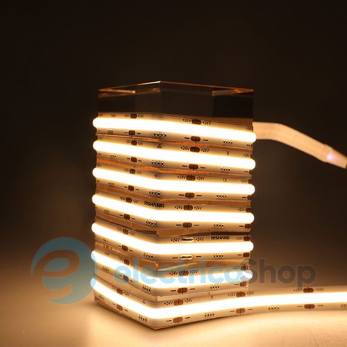 Стрічка світлодіодна 720 Led/m 3000K 24V, 20Вт/м., IP20 CRI90 RISHANG COB-720-IP20-WW-10-24 RM0003EC-A-T (20492) тепле світло