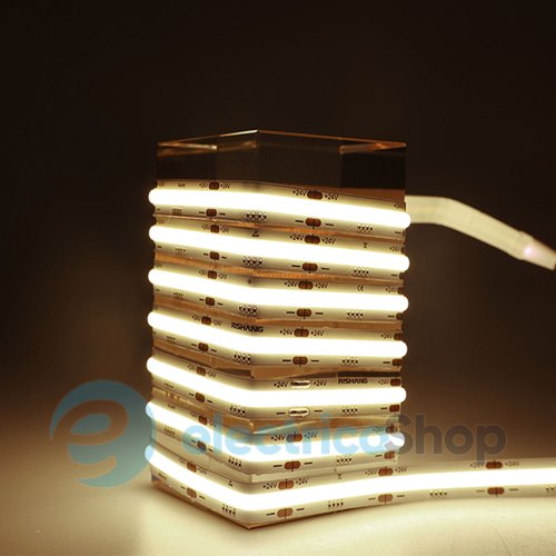 Стрічка світлодіодна 720 Led/m 4000K 24V, 20Вт/м., IP20 CRI90 RISHANG COB-720-IP20-NW-10-24 RM0003EC-A-T (20493) нейтральне світло