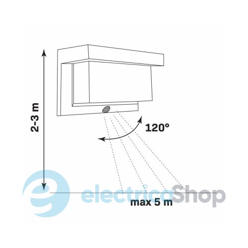 Уличный светильник Goldlux Tony PIR LED 6500K IP44 Bk 325464