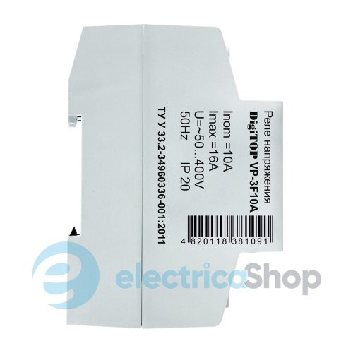 Реле напруги 3ф. 1ПК 6А DigiTop VP-380V DIN