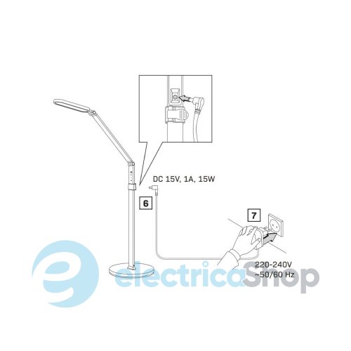 Торшер Goldlux Ferrara LED 13W 3000K-6000K 700Lm Bk (325006)