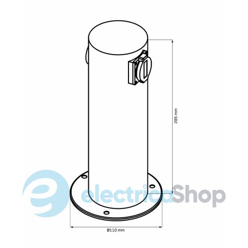 Парковый столбик с розеткой Goldlux Elektri IP44 Bk 327956