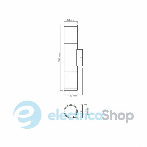 Вуличний настінний світильник VIDEX LED VL-AR092B IP54 2xGU10 (28154)