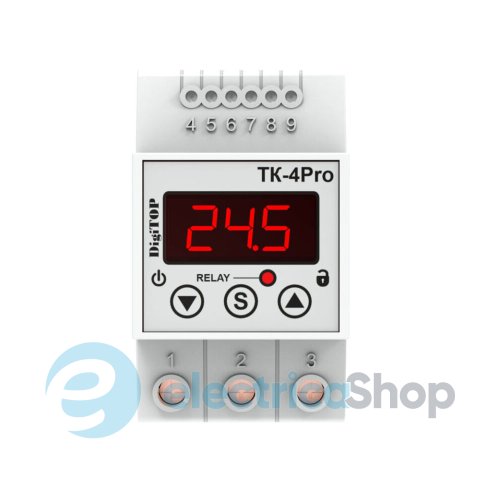 Терморегулятор ТК-4Pro DigiTOP -50 ... +125 ° С, DIN, 230V / 25А