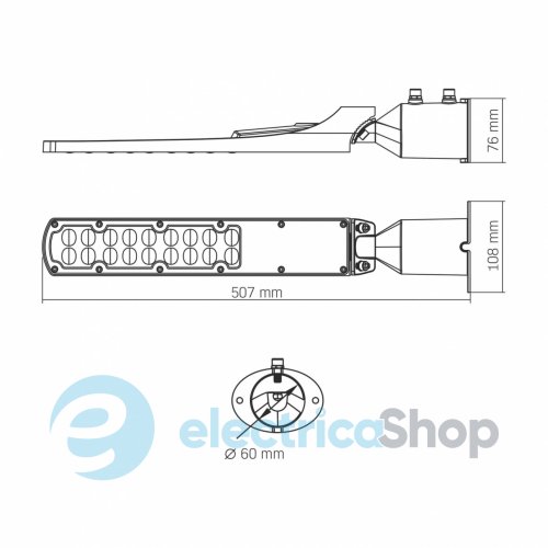 Вуличний ліхтар консольний VIDEX IP65 SLE18 50W 5000Lm 5000K VL-SLE18-0505 (28157)