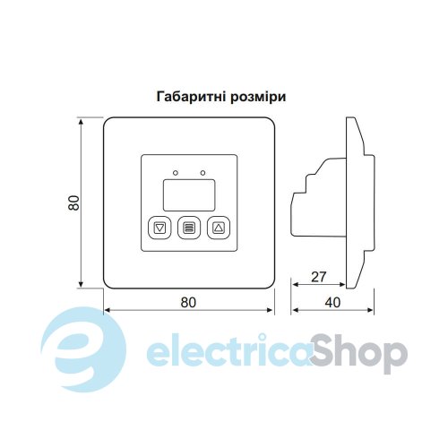 Терморегулятор ТS-2 DigiTOP +5…+40, 230V/16А, встроенный монтаж