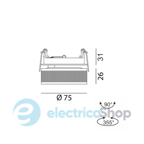 Встраиваемый светильник LTX SOL IN MINI 4000К 7W (01.7526.7.940.BK+SOL M RING GRAIN BLACK)