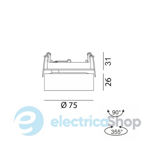 Вбудований світильник LTX SOL IN MINI 3000К 7W (01.7526.7.930.WH + SOL M RING BLACK)