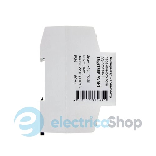 Амперметр-вольтметр AVM-1 DigiTOP 1ф. (1А … 63А / 40V~ … 400V~, DIN)
