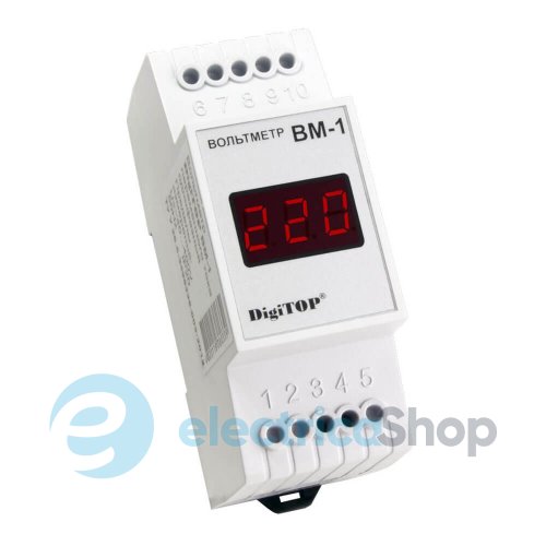 Вольтметр 1ф. ВМ-1 DigiTOP 40V~ … 400V~, DIN