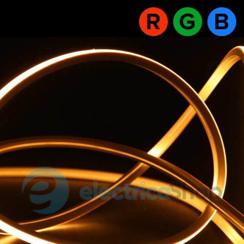 Світлодіодний неон 24V, 12 Вт/м, RGB Led Neon IP67 5050-84-12x18-24 RISHANG RX2284AP (19702)