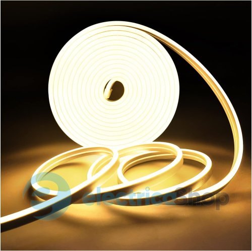 Світлодіодний неон 24V, 9,6 Вт/м, 3000К LED Neon IP65 2835-120-12x18-24 RISHANG RX22C0TC-A (19703)