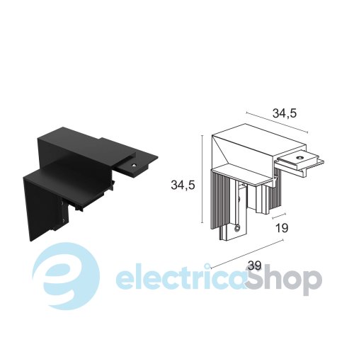 Вертикальный коннектор Viokef Magnetic Track Slim Recessed Vertical Connector 02/0512