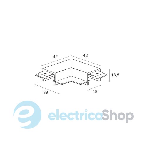 Горизонтальный коннектор Viokef Magnetic Track Slim Recessed Horizontal Connector 02/0514