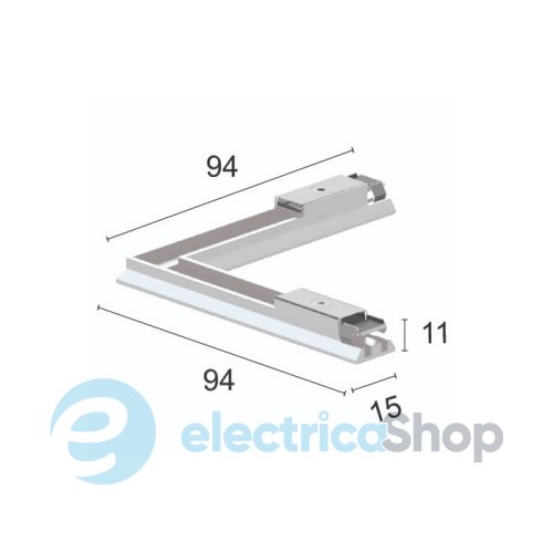 Конектор електричний L-подібний Viokef Magnetic Track Slim Electrical Connector 02/1108