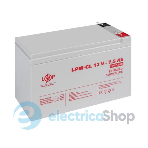Акумулятор гелевий LPM-GL 12V - 7.5 Ah