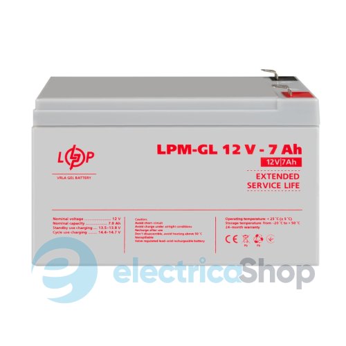 Акумулятор гелевий LPM-GL 12V - 7 Ah
