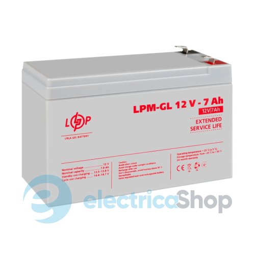 Акумулятор гелевий LPM-GL 12V - 7 Ah